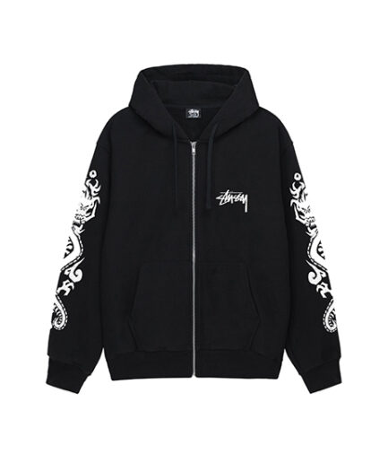 Stussy Dragons Black Zip Up Hoodie