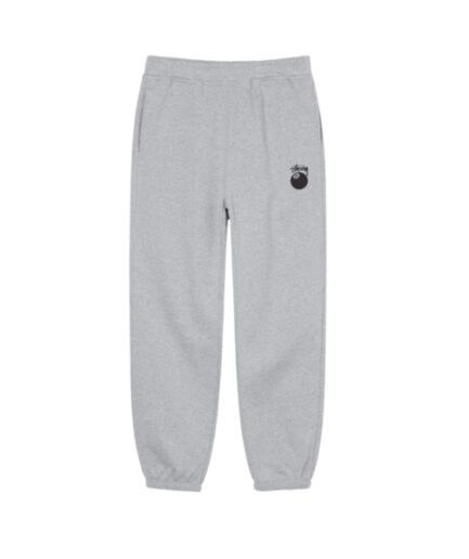 Gray Stussy 8 Ball Logo Joggers